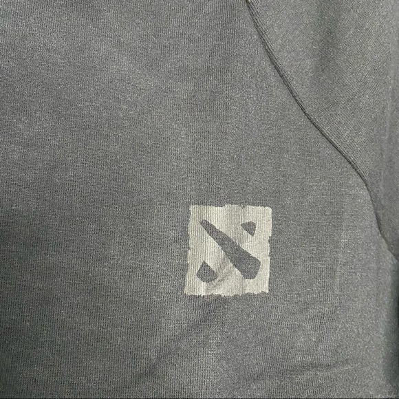 DOTA 2 Black Cowl Neck Hoodie Sweater Long Raglan Sleeves Thumb Holes Small - Picture 6 of 14